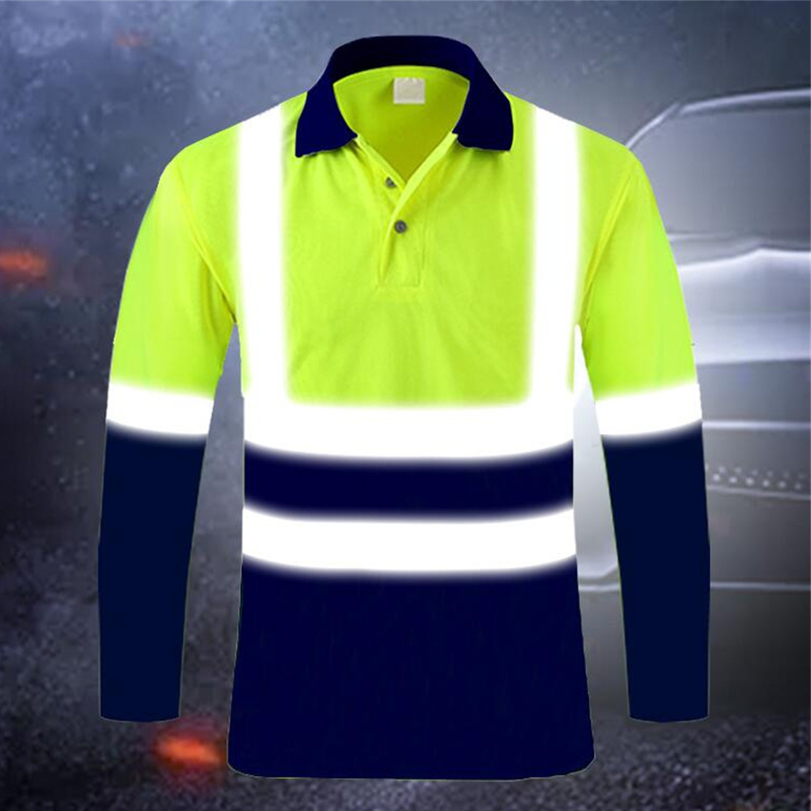 thumbnail image 4 of Sudadera de alta visibilidad para hombre - Poliéster y spandex, reflectante, ropa de trabajo de seguridad, 4 of 5